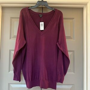 Torrid Deep Eggplant V-Neck Sweater